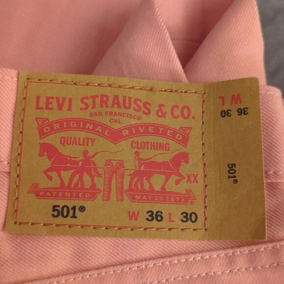 Levi's pink 501 jeans size 36x30 - Picture 4 of 10